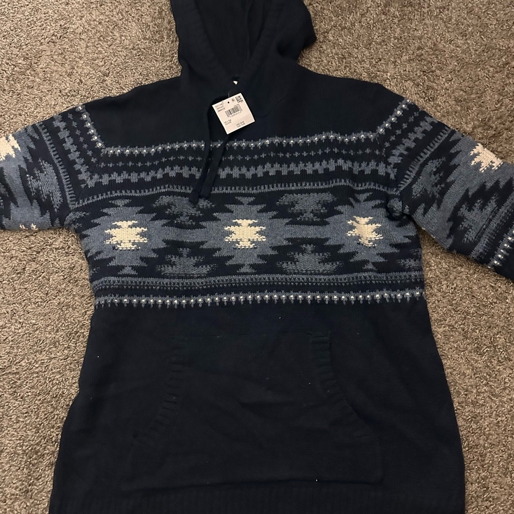 American Eagle Outfitters Blue and Gray Sweatshirt